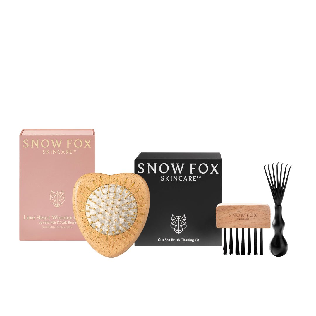 プレミアム FOX カッサ ウッド ミニハート ヘアブラシSNOW FOX