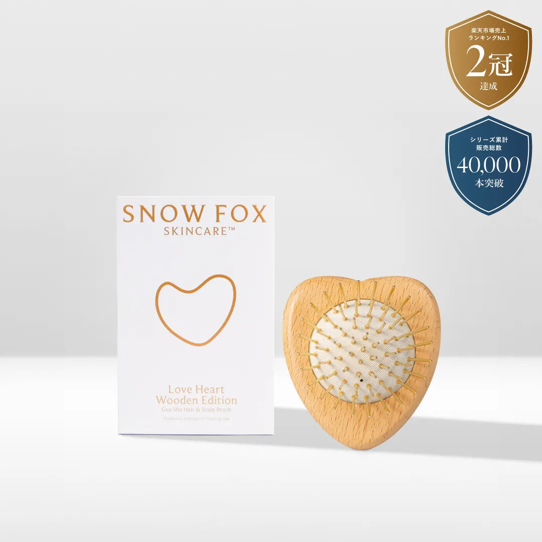 スノーフォックス ミニハートヘアブラシ プレミアム FOX カッサ ウッド