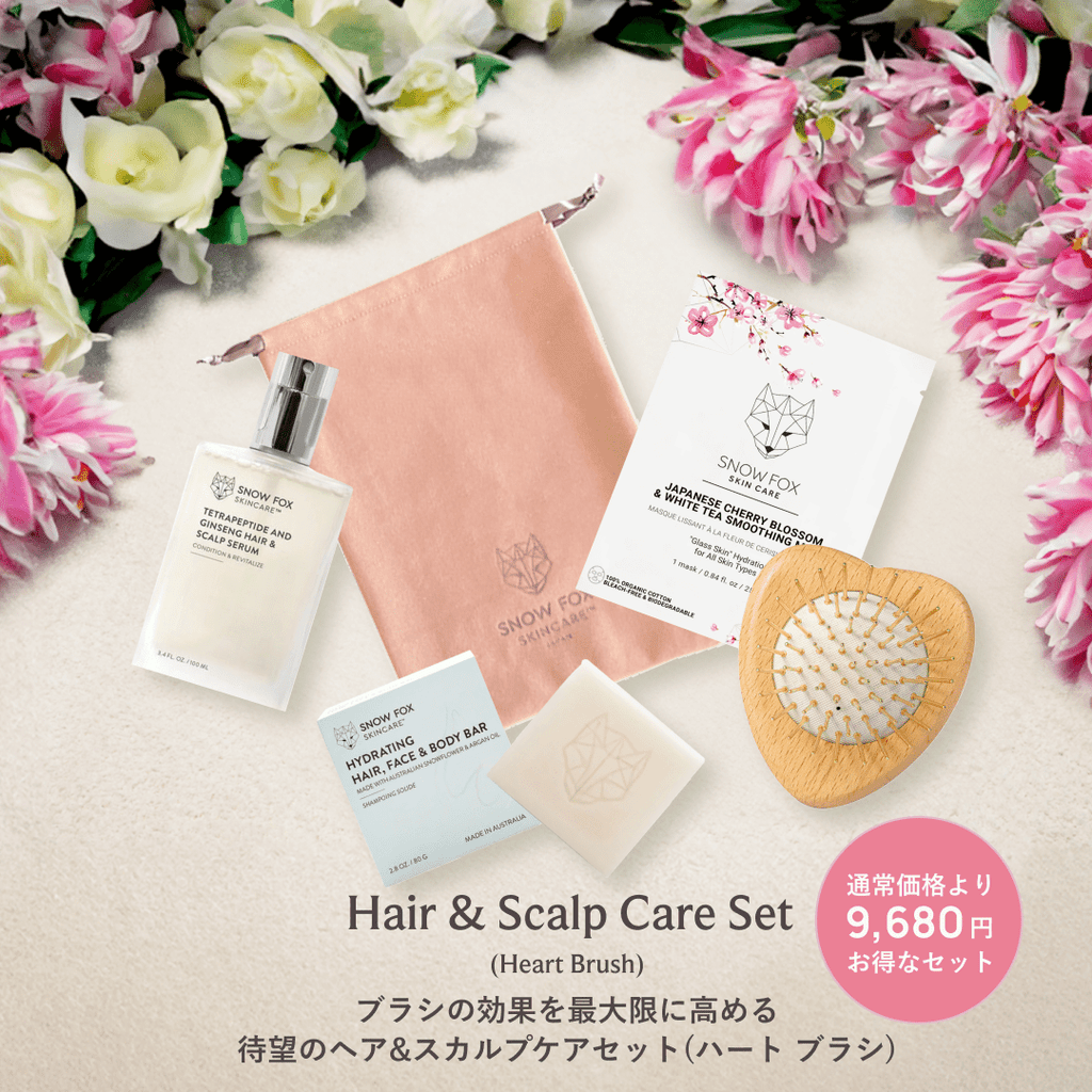 最終値下げ!!お得です!! FOX ヘアブラシ・スカルプケアセット ウッド頭皮ケアセット SNOW FOX SKINCARE スノーフォックス