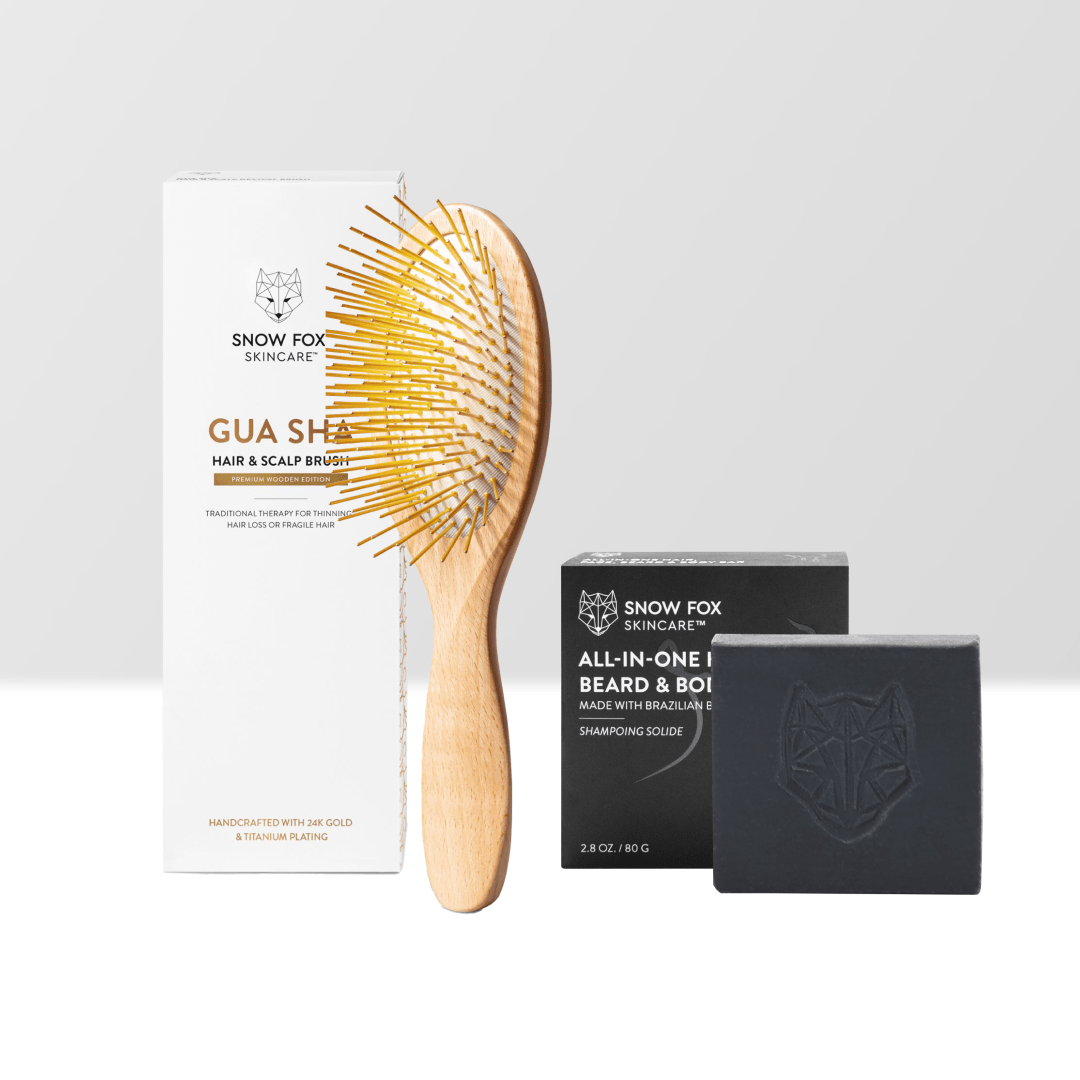 SNOW FOX プレミアムFOXカッサ ウッド ヘアブラシ、シャンプーバー